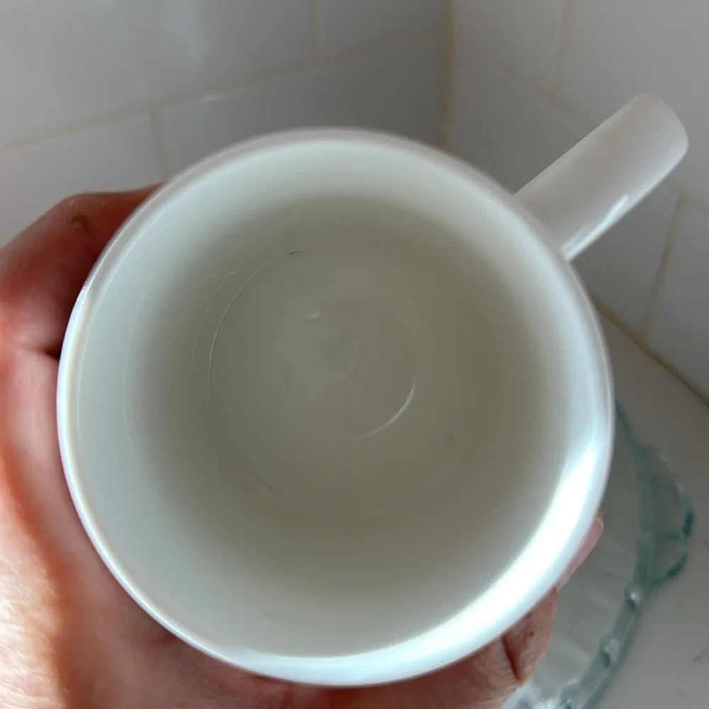 Starbucks Classic White Mug With Green Siran logo 2011 Coffee Tea 8oz
